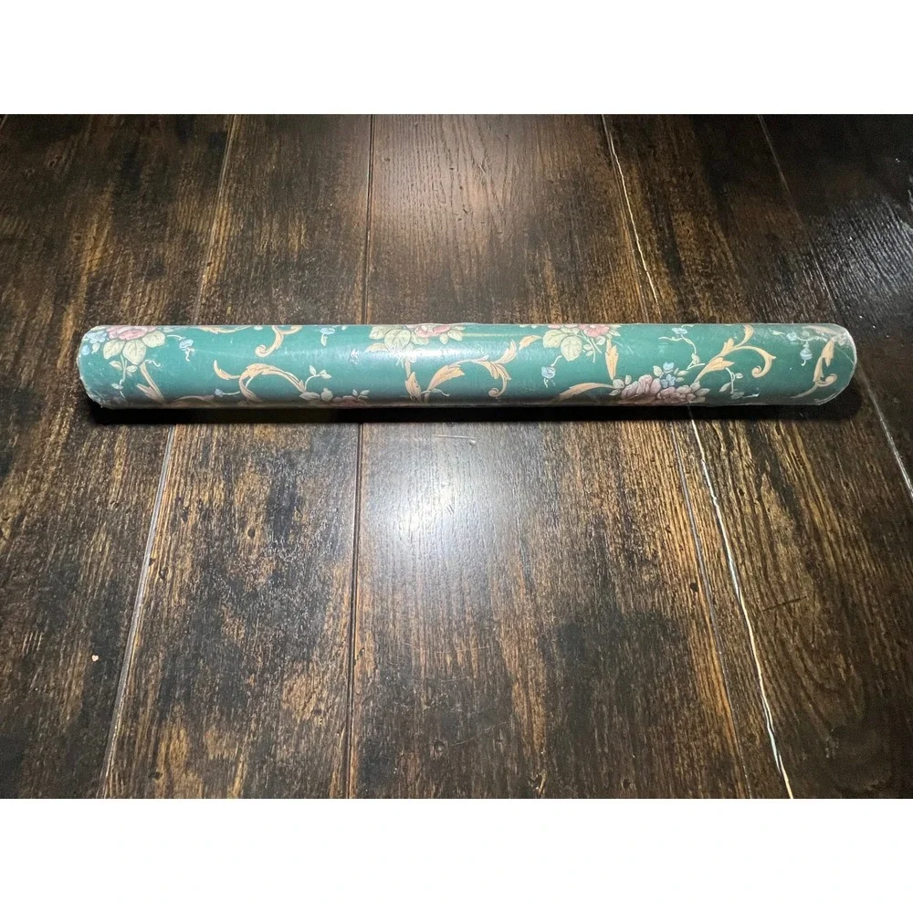 C&A Wallcoverings VTG Floral Wallpaper Teal Pink Green SH2093 Run 4 33ft Bolt